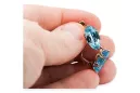 Vintage style Earrings Aquamarine Original Vintage 14K Rose Gold vec021r